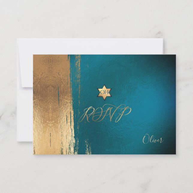 PixDezines OSA Mörk Teal Grönt Mitzvah ✡ (Framsida)