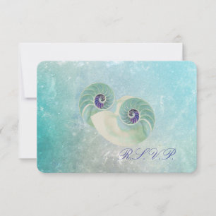 PixDezines osa nautilus/aqua blue Kort