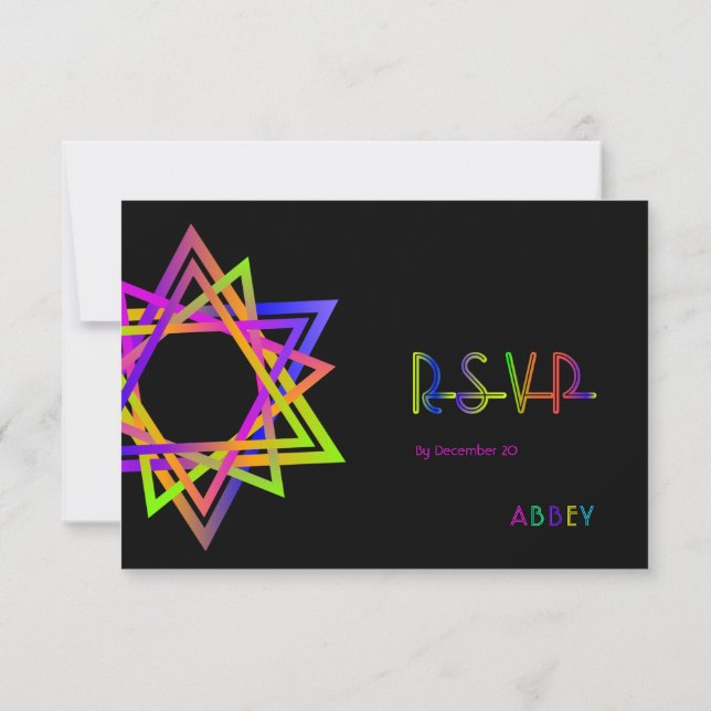 PixDezines OSA Neon Ljus/Vegas/Bat mitzvah (Baksida)