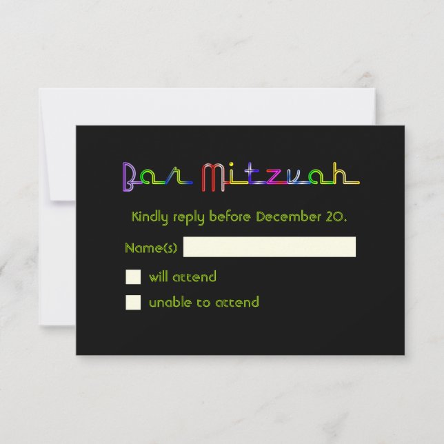 PixDezines Osa Neon Ljus/Vegas Stil/Mitzvah Kort (Framsida)