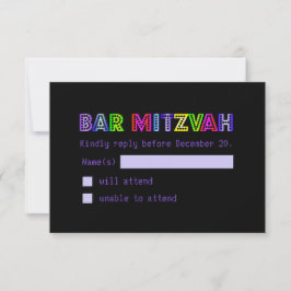 PixDezines OSA Neon Sign Pub Mitzvah Kort