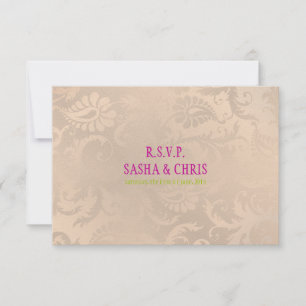 PixDezines osa pavo damask/rosa champagne Kort