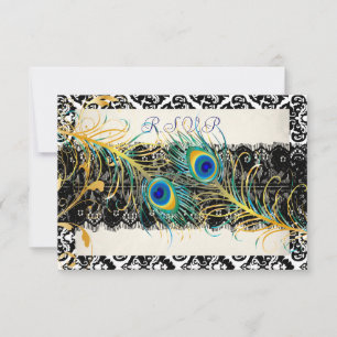 PixDezines osa peacock pizzazz, damm+svart snöre Kort