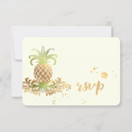 PixDezines OSA Pineapples/Faux Guld-penseldrag Kort