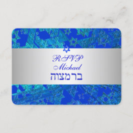 PixDezines osa pub mitzvah/blue/silver Kort