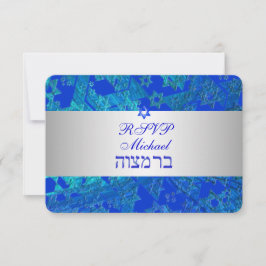 PixDezines osa pub mitzvah/blue/silver Kort