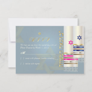 PixDezines OSA Rosa/BlueTallits/B'nai Mitzvah Kort