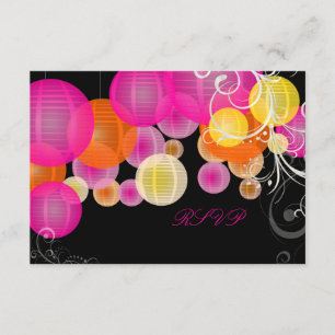 PixDezines osa rosa/orange/gult lyktor Kort