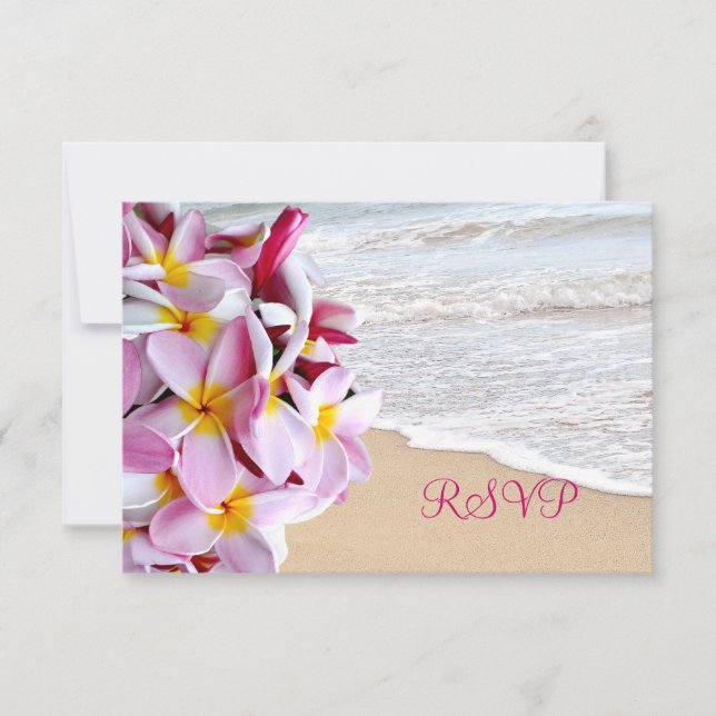 PixDezines osa rosa plumeria Lei/strand Kort (Framsida)