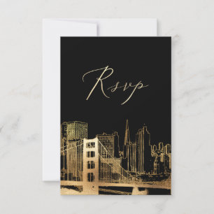 PixDezines OSA San Francisco Skyline/Faux Guld Kort