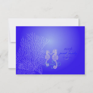 PixDezines osa Seahorse, cobalt blue, stranden par Kort