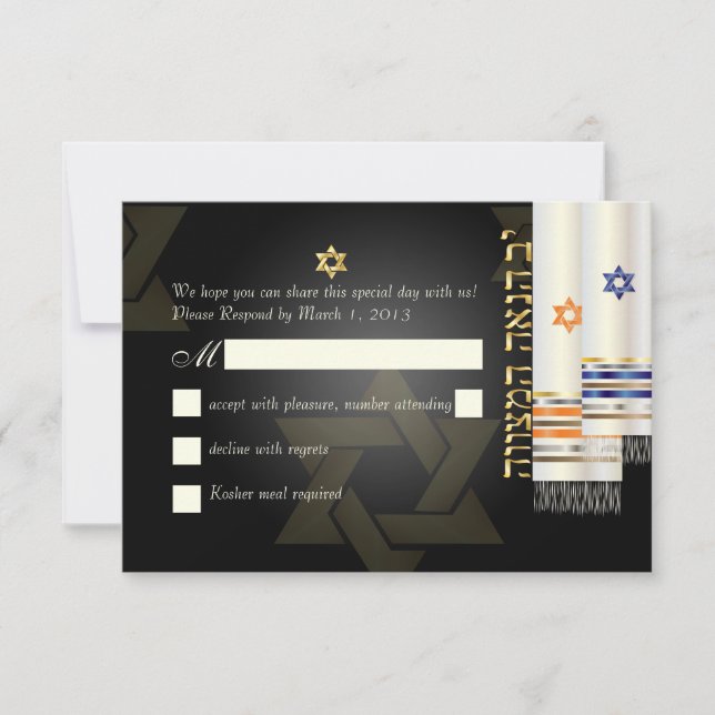 PixDezines osa talit/bnai mitzvah/diy färg Kort (Framsida)