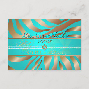 PixDezines osa Tan+Aqua Zebra, Bat mitzvah Kort