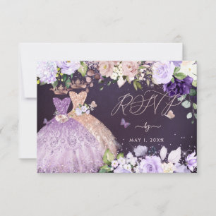 PixDezines OSA Twillingars Quinceanera Ro Guld Lil Inbjudningar