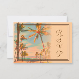 PixDezines osa Vintage Beach Scence/Aloha/Luau Kort