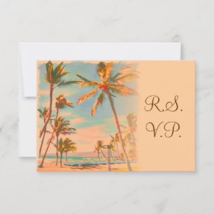 PixDezines osa Vintage Beach Scence/Aloha/Luau Kort