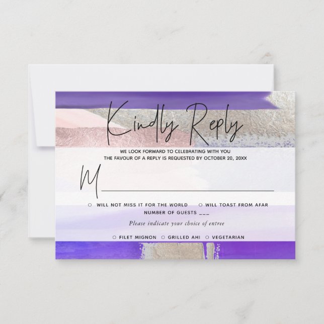 PixDezines OSA w Meal, Modern Art, Lila Silver Kort (Framsida)