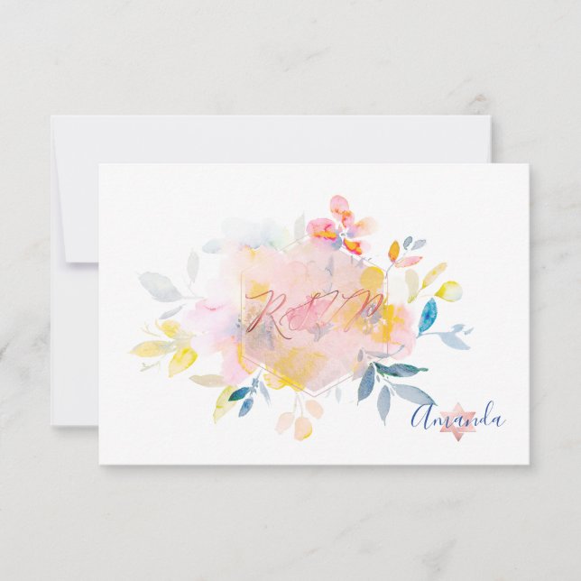 PixDezines OSA Watercolor Flowers Bat mitzvah ✡ (Framsida)