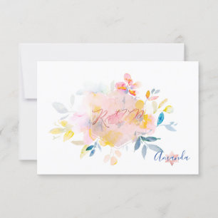 PixDezines OSA Watercolor Flowers Bat mitzvah ✡ Kort