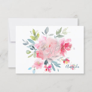 PixDezines OSA Watercolor Flowers Bat mitzvah ✡ Kort