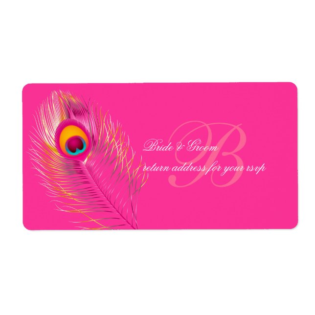 PixDezines påfågel/DIY bakgrundsfärg Fraktsedel (Framsidan)