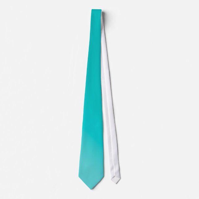 PixDezines Påfågel Teal gradient, DIY färg Slips (Framsida)