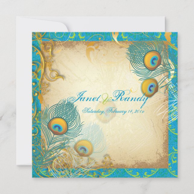 PixDezines påfågelsfjäder/aqua/turkos (Framsida)