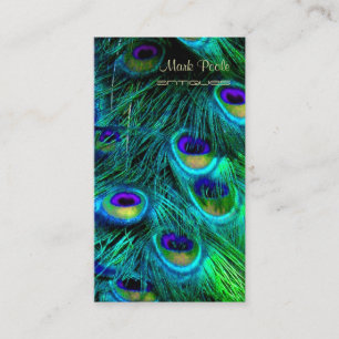 PixDezines PÅFÅGELSFJÄDER/COBALT/AQUA Visitkort