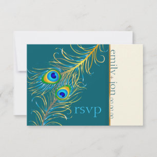 PixDezines påfågelsfjäder/teal OSA Kort