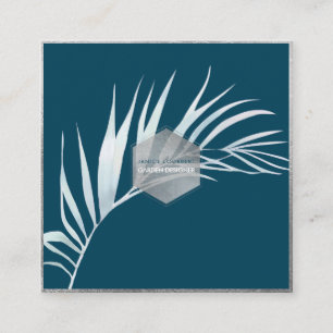 PixDezines PALMKÖTTER, STOFTIG LJUSBLÅ Fyrkantigt Visitkort