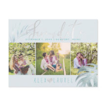 PixDezines Palms Spara vårt datum/Platina+Aqua