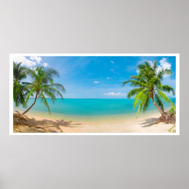 PixDezines Paradis/Panoramabild Tropisk Ö Poster (Framsidan)