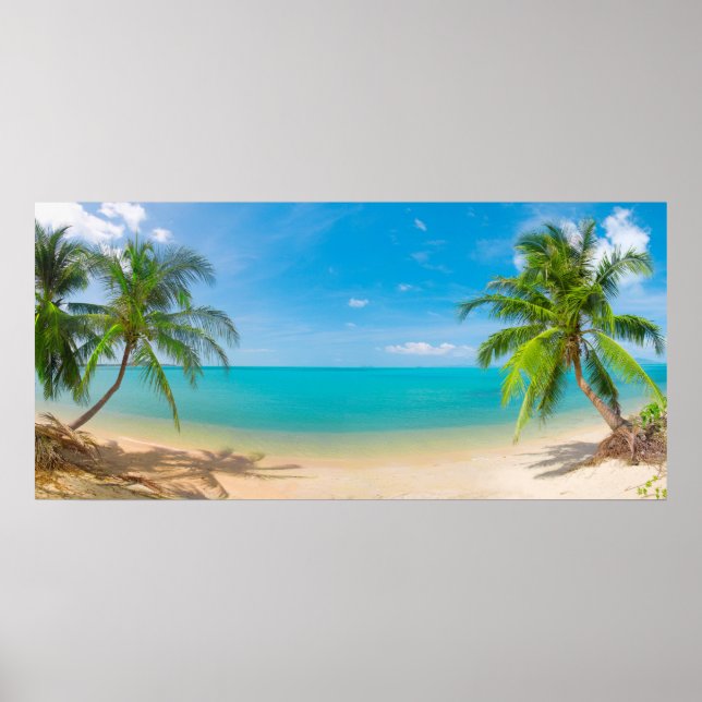 PixDezines Paradise/Panoramic View Tropical Island Poster (Framsidan)