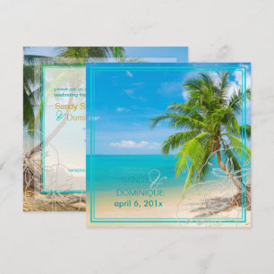PixDezines Paradise/Tropical Strand/handflatan trä Inbjudningar