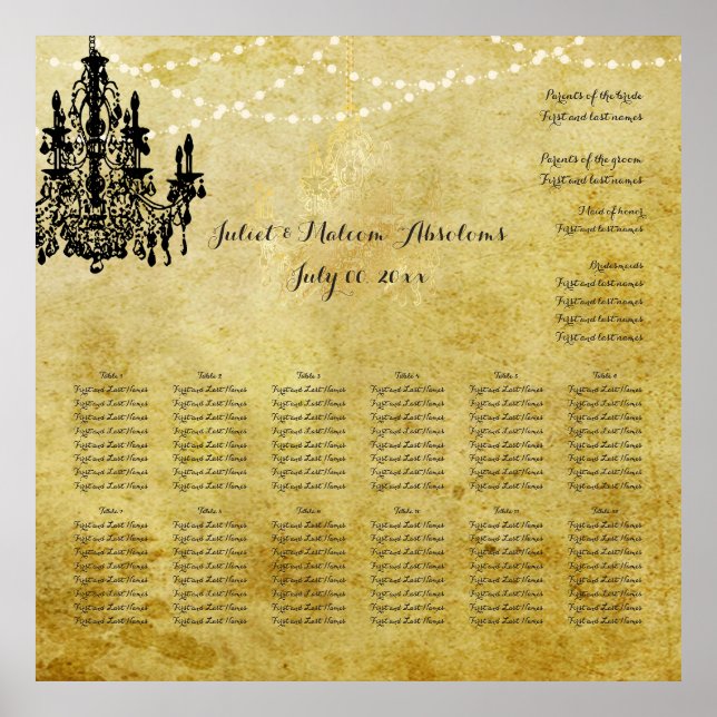 PixDezines parchment/chadeliers/sätesdiagram Poster (Framsidan)