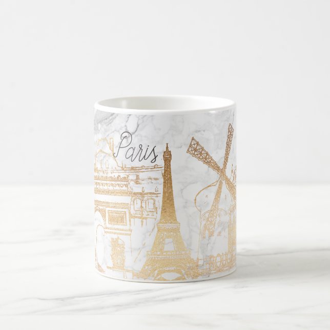 PixDezines PARIS i FAUX GULD+MARBLE Kaffemugg (Center)