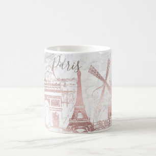 PixDezines PARIS i FAUX RO GULD+MARBLE Kaffemugg