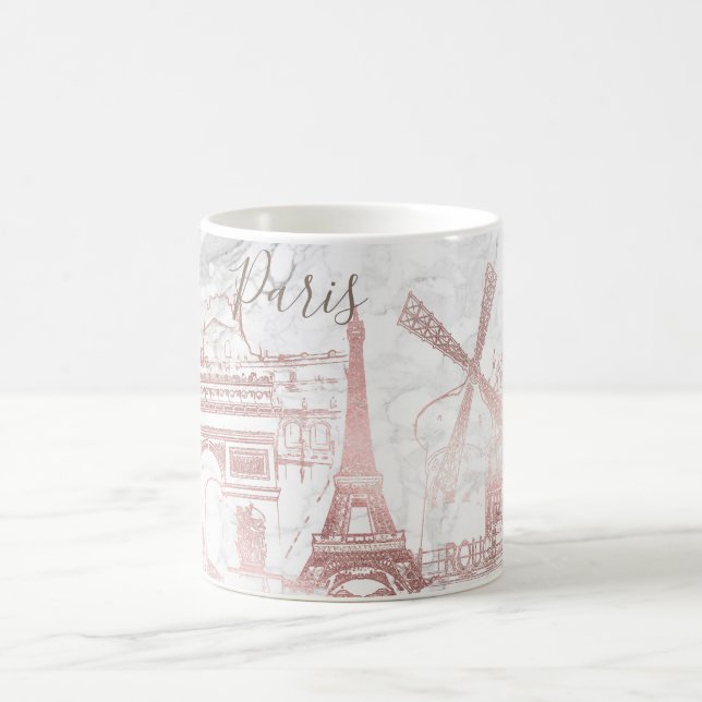 PixDezines PARIS i FAUX RO GULD+MARBLE Kaffemugg (Center)