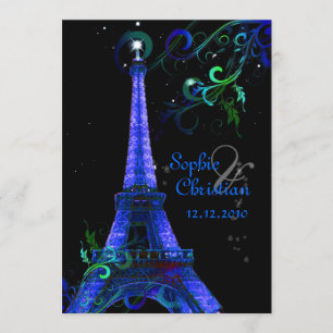 PixDezines Paris La Nuit, eiffel torn Inbjudningar