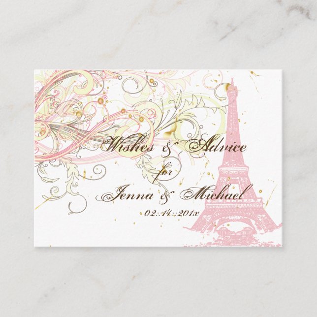 PixDezines PARIS ROSA EIFFEL TORN+ÖNSKEMÅL+RÅD Rådkort (Framsida)