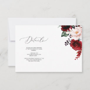 PixDezines Passionate Blooms DETAILS-KORT Inbjudningar