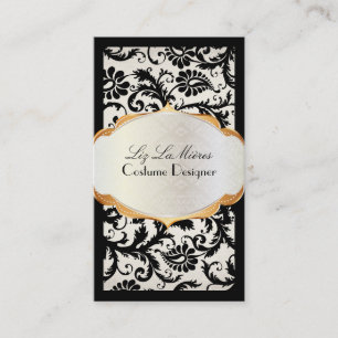 PixDezines pavo Damask/black+pärl Visitkort
