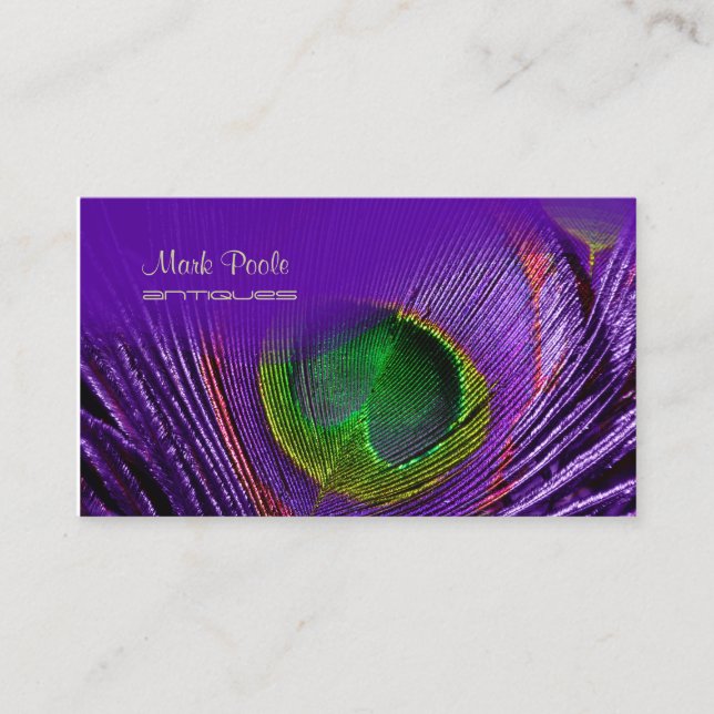 PixDezines Peacock-affärskort Visitkort (Framsida)