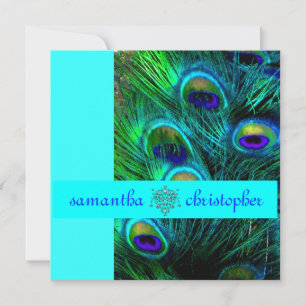 PixDezines peacock/aqua/turkos Inbjudningar