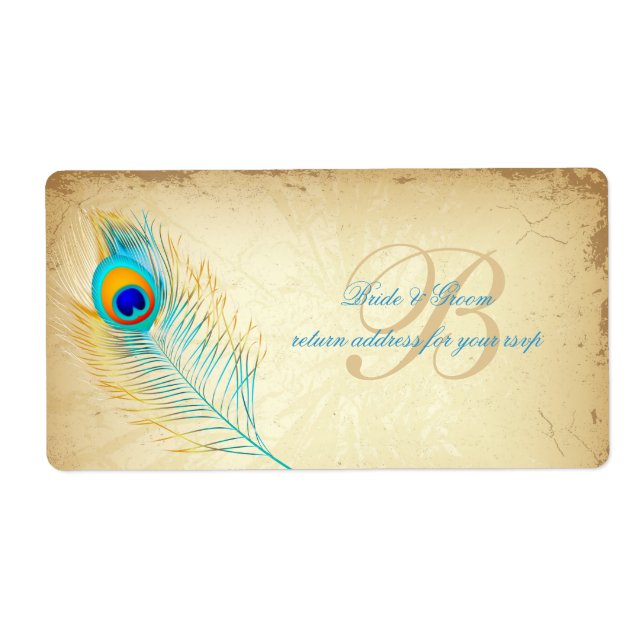 PixDezines peacock/DIY-bakgrund färg Fraktsedel (Framsidan)