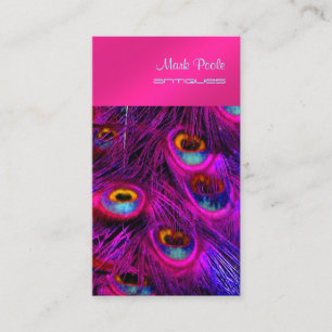 PixDezines Peacock Feather/Psychedelic Fuschia Visitkort