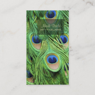 PixDezines Peacock Feather Visitkort