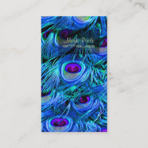 PixDezines Peacock Feather Visitkort