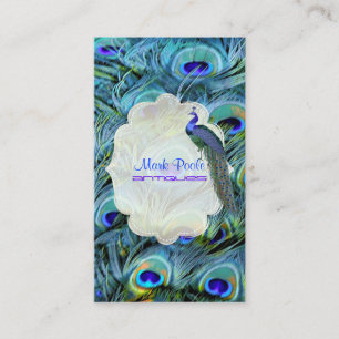 PixDezines Peacock Feather Visitkort