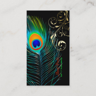 PixDezines Peacock+filigree-snurrar Visitkort